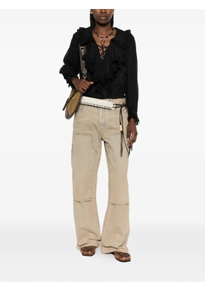 Rixo Milia ruffled lace-trim blouse - Neutrals