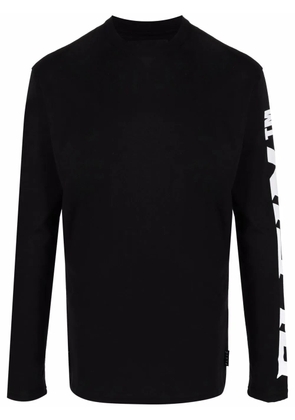 Philipp Plein logo-print long-sleeved T-shirt - Black
