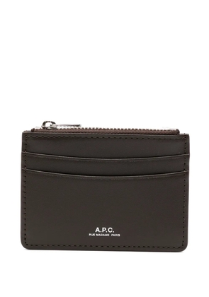 A.P.C. logo-print leather wallet - Brown