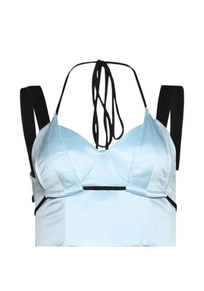 Natasha Zinko satin-finish panelled bra-top - Blue