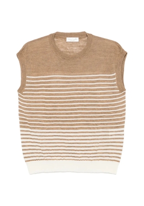 Roberto Collina striped sleeveless sweater - Neutrals