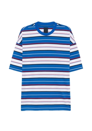 Juun.J horizontal-stripe logo-embroidered T-shirt - Blue
