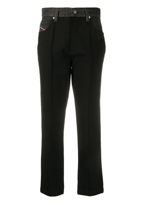 Diesel Hybrid Milano-Knit cropped jeans - Black