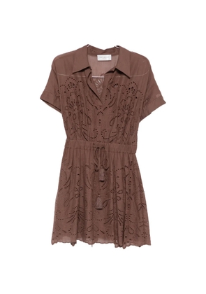 ERMANNO FIRENZE broderie-anglaise mini dress - Brown