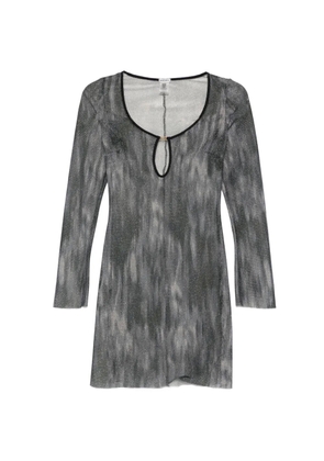 Matinée scoop-neck mini beach dress - Black