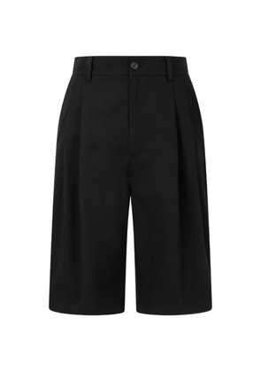 TOMBOY pleated tailored cotton shorts - Black