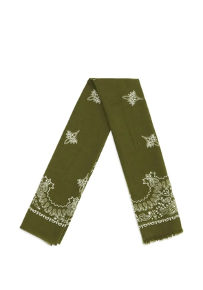 Destin paisley-print frayed scarf - Green