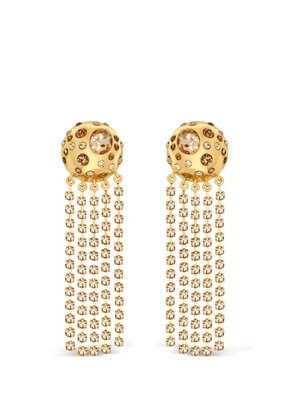 Oscar de la Renta crystal fringe chandelier earrings - Gold