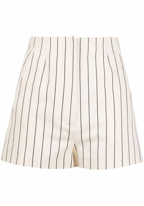 Tela striped high-waisted shorts - Neutrals