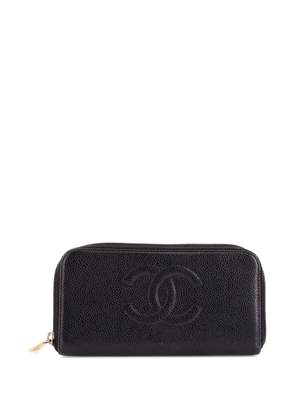CHANEL Pre-Owned Timeless CC Zipped Wallet Caviar Long small wallets - Black