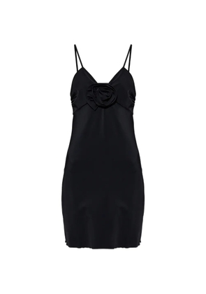 Moschino floral-appliqué open-back beach mini dress - Black