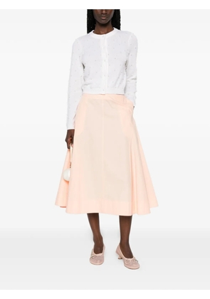 alice + olivia faux-pearl embellished cardigan - White