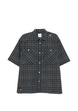 ROA check-print short-sleeve shirt - Black