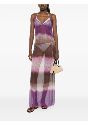 Pin Up Stars sequin-embellished open-work dress - Purple