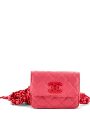CHANEL Pre-Owned My Everything Flap Card Holder Quilted Caviar belt bag - Pink