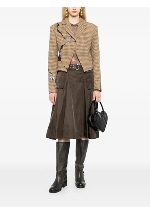 Andersson Bell plaid cut-out blazer - Neutrals