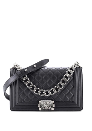 CHANEL Pre-Owned Boy Flap Bag Quilted Lambskin with Gradient Crystal Detail Old Medium shoulder bag - Grey