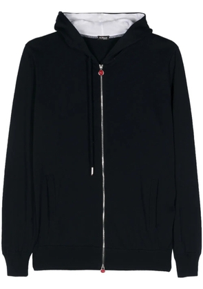 Kiton cotton zip-up hoodie - Blue
