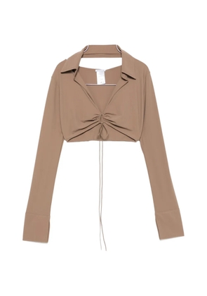 Amazuìn Lynn cropped tie-fastening top - Neutrals