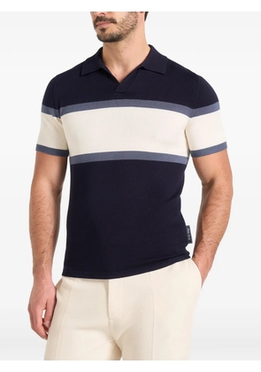 Manière De Voir Enzo colour-block V-neck polo T-shirt - Blue