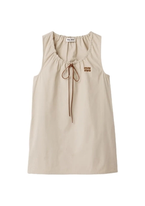 Miu Miu panama cotton dress - Neutrals