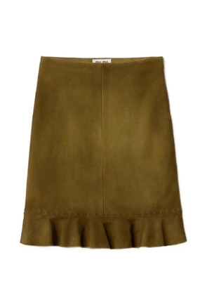 Miu Miu waxed suede skirt - Green