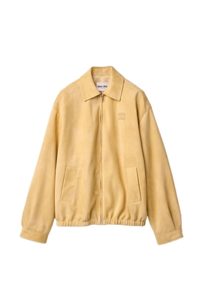 Miu Miu waxed suede blouson jacket - Yellow