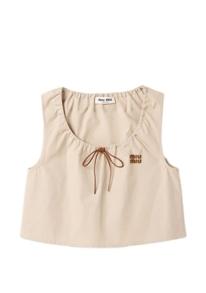 Miu Miu panama cotton crop top - Neutrals