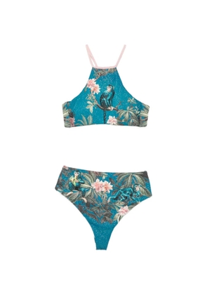 Mazzei monkey-print bikini - Blue