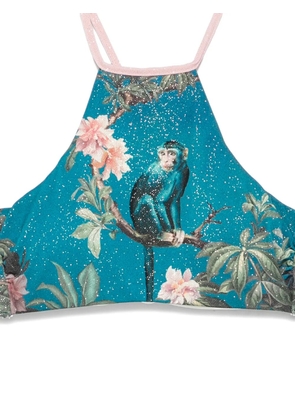 Mazzei monkey-print bikini - Blue