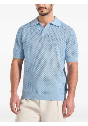 Manière De Voir Conrad pointelle-knit polo T-shirt - Blue