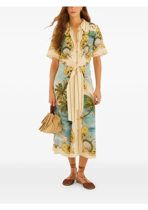 FARM Rio graphic-print tie-waist dress - Blue