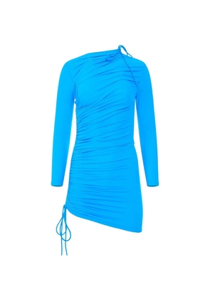 Balenciaga gathered drawstring dress - Blue