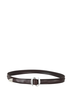 Orciani sculptural-buckle leather belt - Brown