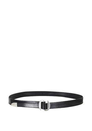 Orciani sculptural-buckle leather belt - Black