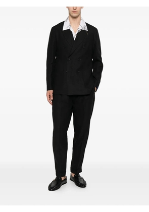 Santaniello double-breasted peak-lapel suit - Black