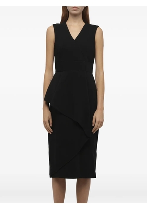 Alexander McQueen peplum-waist wool dress - Black