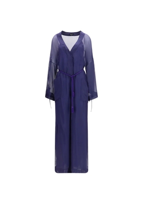 Giorgio Armani belted V-neck jumpsuit - Blue