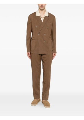Santaniello double-breasted peak-lapels suit - Brown