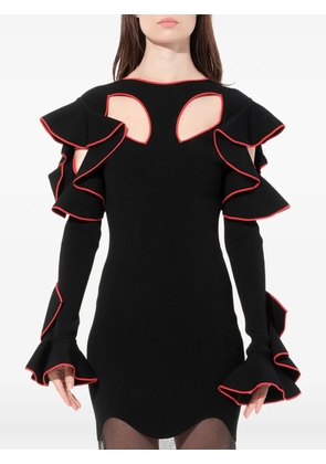 Alexander McQueen ruffled cut-out dress - Black