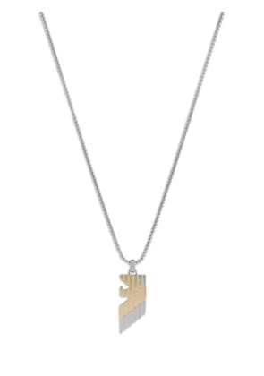Emporio Armani logo-pendant necklace - Silver