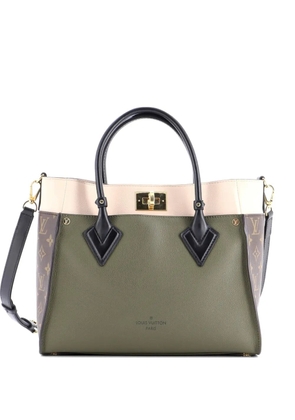 Louis Vuitton Pre-Owned On My Side Leather with Monogram Canvas MM tote bag - Brown