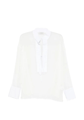 RAME tie-fastening sheer blouse - White