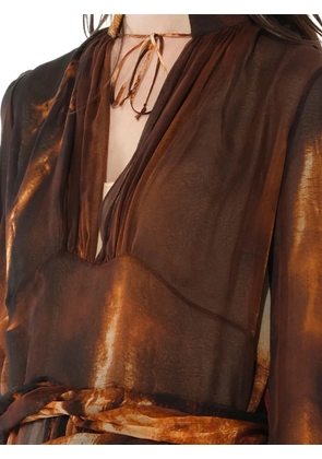 Givenchy Podium fire-print dress - Brown