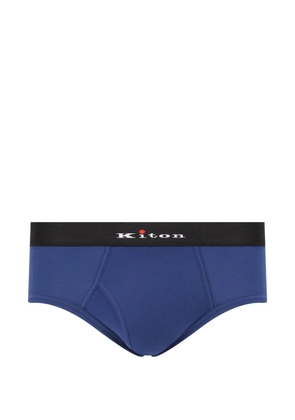 Kiton logo-waistband briefs - Blue