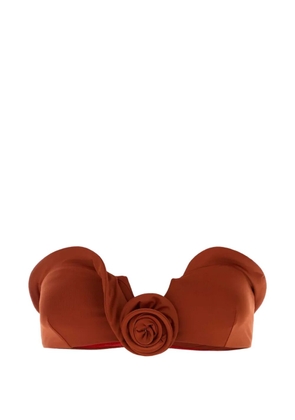 Magda Butrym rosette-detail bandeau bikini top - Orange