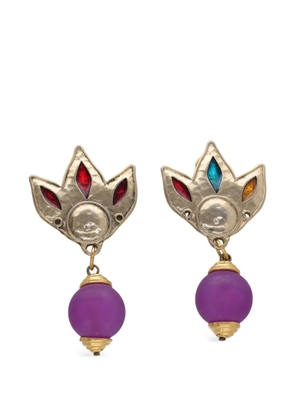 Vintage beaded drop earrings - Gold