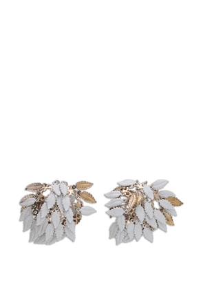 Vintage layered-leaf clip-on earrings - Gold