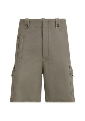 Brunello Cucinelli garment-dyed Bermuda shorts in cotton and linen canvas with cargo pockets - Green