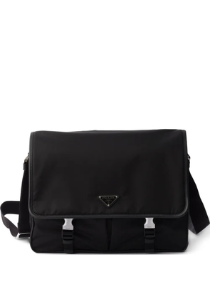 Prada triangle-logo buckled shoulder bag - Black